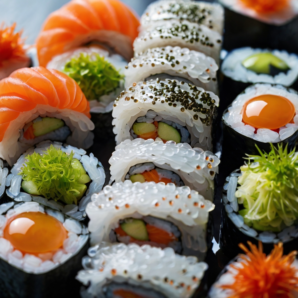 Fish Eggs On Sushi