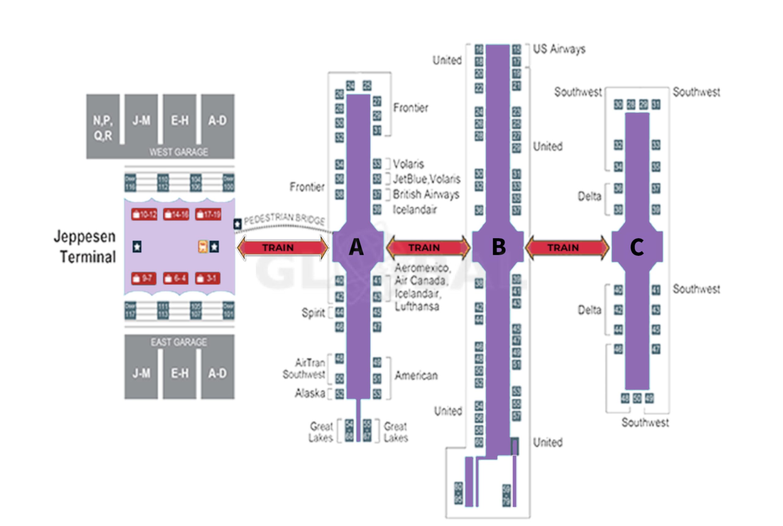 denver airport food map